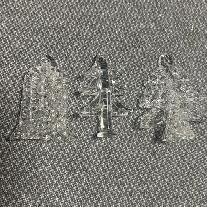 Clear Glass Christmas Ornaments Set of three